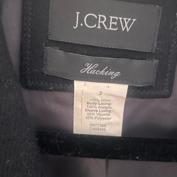 J. Crew Dark Navy Blue with Grey Trim and Gold Buttons Wool Blazer - Picture 6 of 6